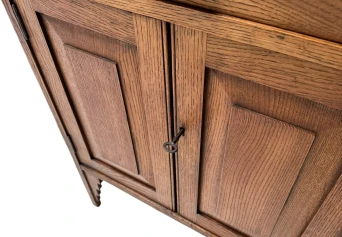 Art Deco Amsterdamse School Cabinet with Black Lacquered Top, 1920s